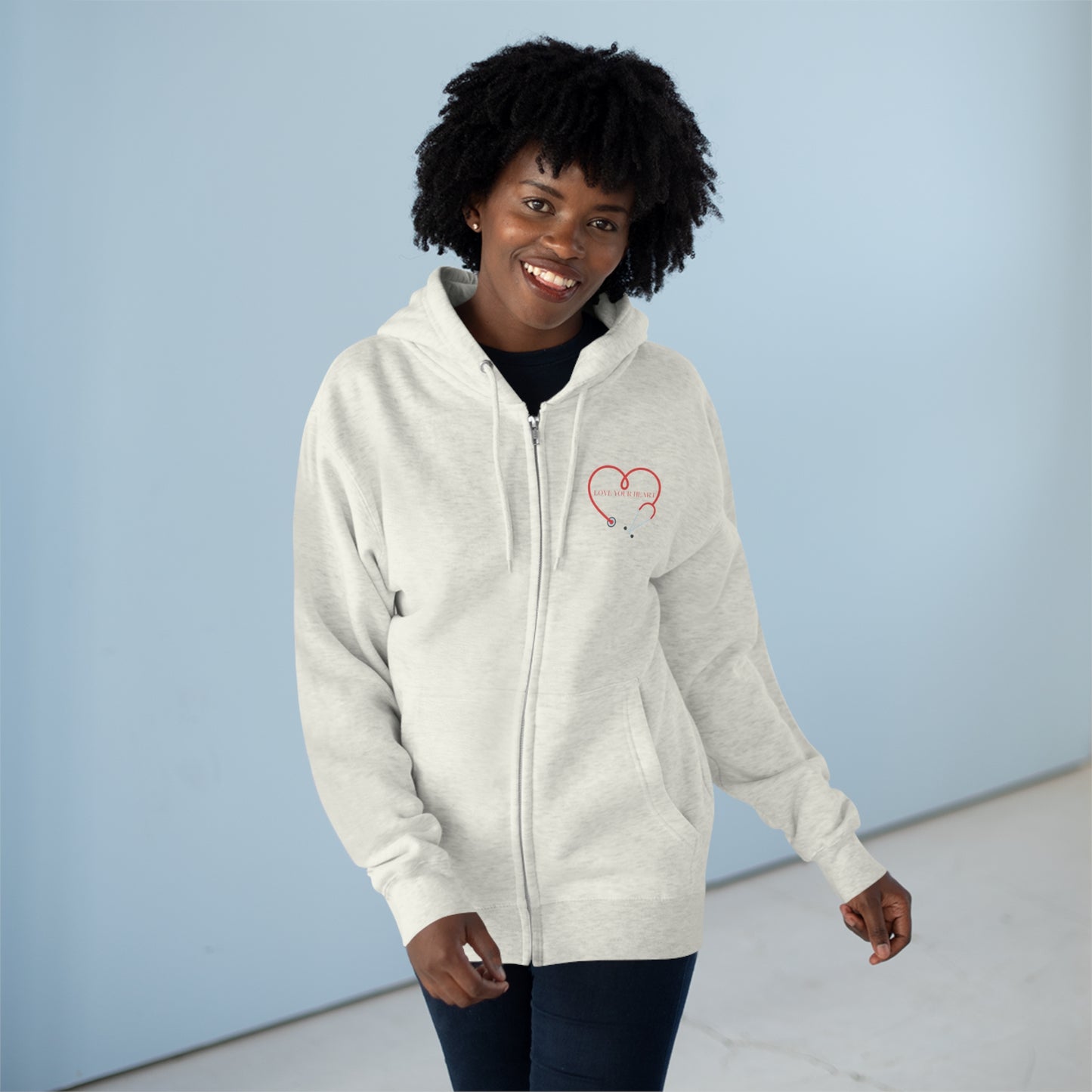 Love Your Heart Unisex Zip Hoodie