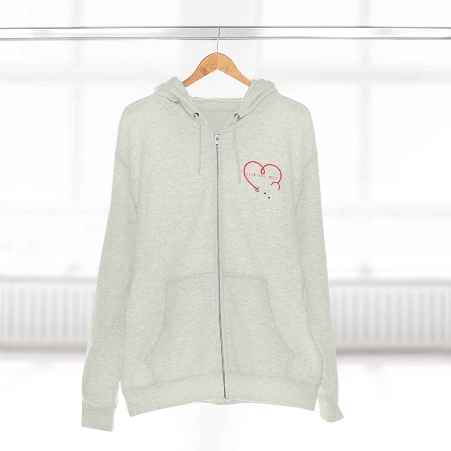 Love Your Heart Unisex Zip Hoodie
