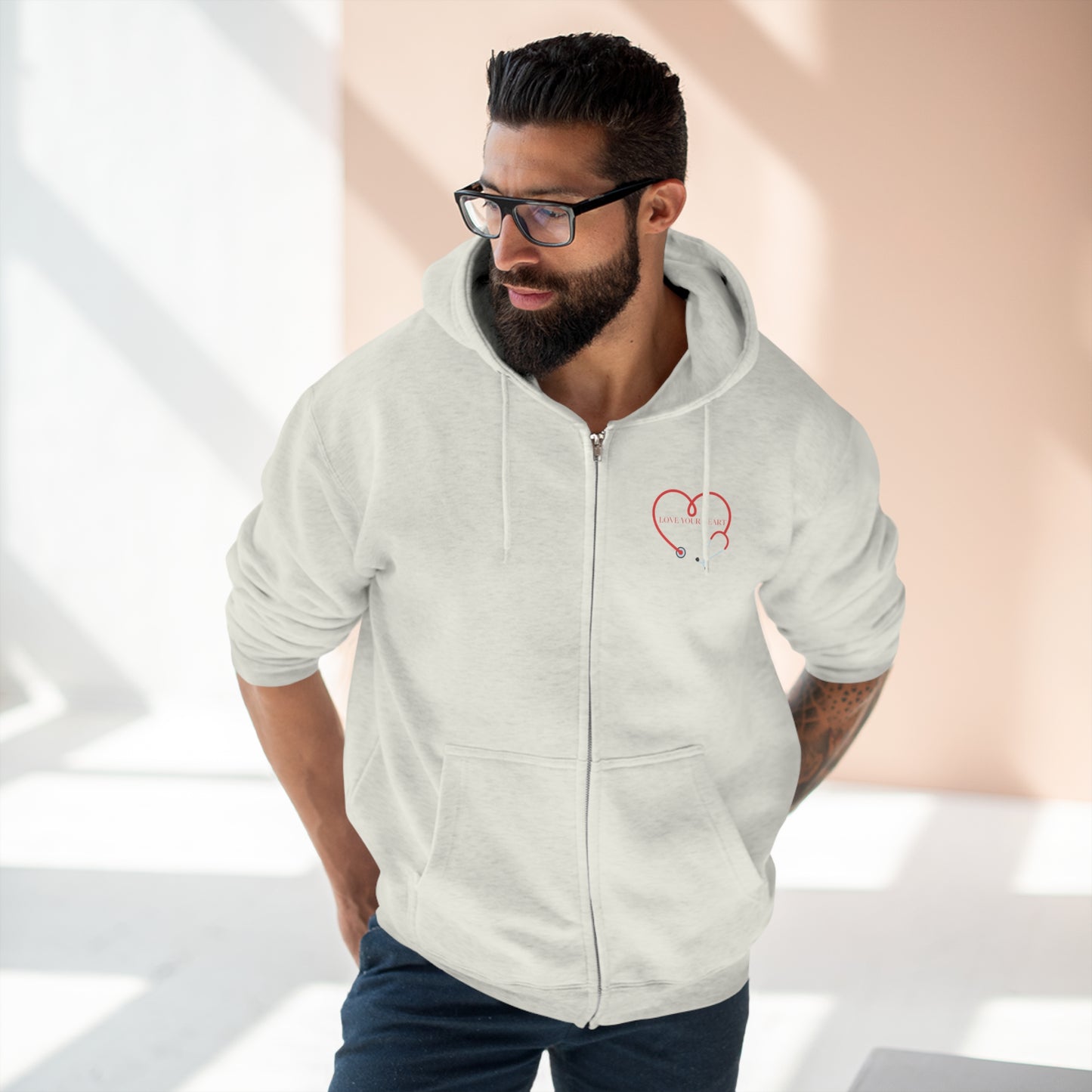 Love Your Heart Unisex Zip Hoodie