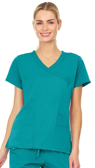 Natural Uniform Stretch Scrub Top