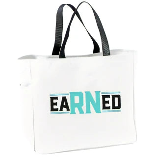 Tote Bag- EaRNed Tote Bag White