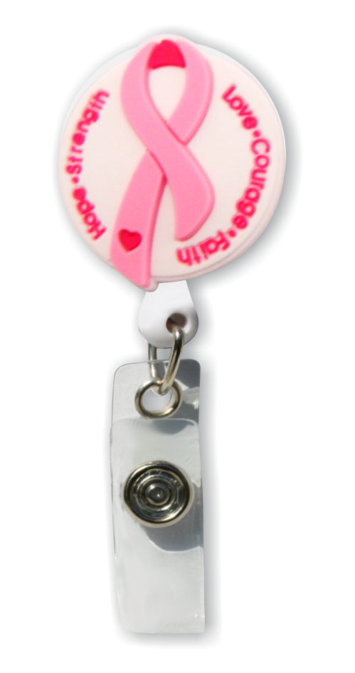 Rubber Badge- Pink Ribbon 3D