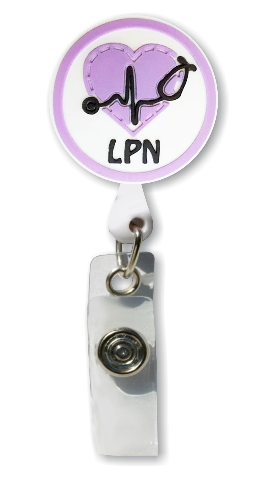 Rubber Badge Reel- LPN Heart 3D