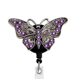 Sassy Badge- Purple Butterfly ID Badge Reel