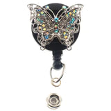 Sassy Badge- Silver Butterfly ID Badge Reel