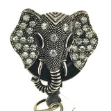 Sassy Badge- Silver Elephant Head ID Badge Reel