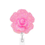 Sassy Badge- Pink Rose ID Badge Reel