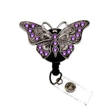 Sassy Badge- Purple Butterfly ID Badge Reel