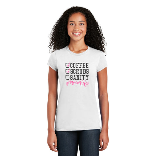T-Shirt- Coffee Scrubs Sanity - Cotton Short Sleeve