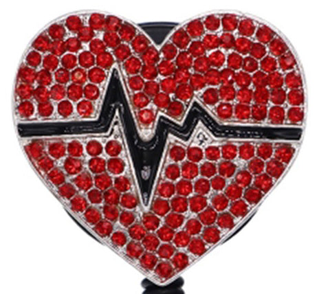Dazzle Badge Reel- EKG Heart -