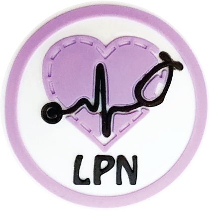 floral name badge reel for nurse, PCT, LVN, PA